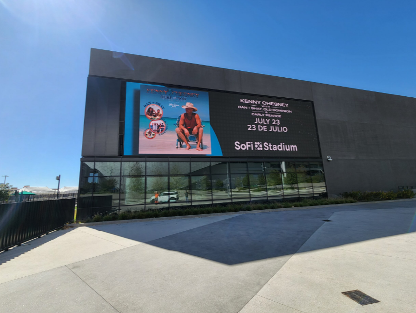 Large-format AV display signage at NFL Broadcast Media Building