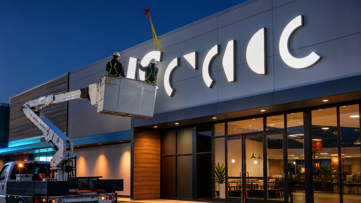 Illuminated commercial LED business signage in Addison, TX