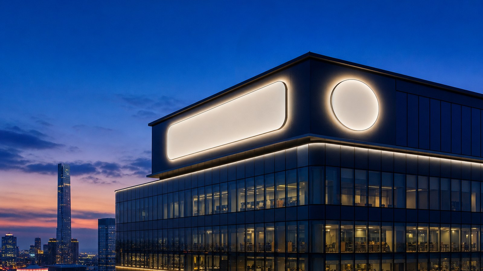 Illuminated commercial LED business signage in Aurora, CO
